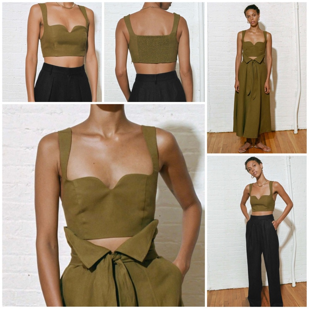 Mara Hoffman Olive Green Crop Top